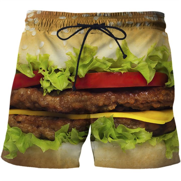 3d-printed-hamburger-short-pants-women-men-kid-fashion-swim-trunks-beach-shorts-skateboard-sport-street-casual-loose-shorts