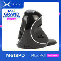 DELUX M618PD บลูทูธไร้สาย Ergonomic เมาส์ไร้สายเม้าส์4000DPI 6ปุ่มที่ถอดออกได้แผ่นรองมือสำหรับคีย์บอร์ดสำหรับคอมพิวเตอร์พีซีแล็ปท็อป