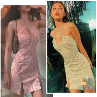 Mini dress เดรสมินิมอล กระโปรงสั้นผ่าหน้า 2 ข้าง งานคล้องคอ เนื้อผ้าใส่สบาย ราคาสุดคุ้ม