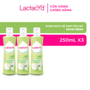 Bộ 3 chai Dung Dịch Vệ Sinh Phụ Nữ Lactacyd Odor Fresh Ngăn Mùi 24H 250ml