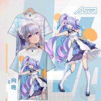 2023 NewVtuber Virtual Anchor Asoul Xiang Night Idol Girl Group สินค้าเสื้อยืด2มิติ Cos แขนสั้นเสื้อผ้า