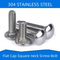 304 Stainless Steel  Cap Head Screw Bolt with Square neck Dome Head Screws Fastener for Storage Rack M4 M5 M6 M8 M10 M12 Nails Screws Fasteners