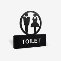 Toilet Signs Self Adhesive Bathroom Signage Male and Female Wall Stickers Acrylic WC Symbol for Hotel Restaurant Shopping Mall