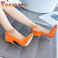 Crossdressing Performance Fetish Women S Pumps Candy Color Metal Thin Heel Sexy Single Shoes 16CM Pointed High Heels On The Bed