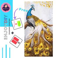 ลาย นกยูงทอง 3 ครอสติสคริสตัล 5d diy diamond painting แบบเม็ด ติดเต็ม เม็ดกลม แถมชุดพื้นฐาน พร้อมส่งพรุ่งนี้ มีประกันเม็ดสีเติมฟรี  EnjoyDIY toys