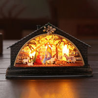 [Zeberdany] Christmas House Manger Snow House ตกแต่ง Night Light อุปกรณ์ตกแต่งบ้าน Christmas Village House ornament