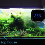 Top House Máy Đo Nhiệt Độ Bể Cá Màn Hình LCD Lớn Độ Chính Xác Cao Phụ Kiện Bể Cá Hiển Thị Kỹ Thuật Số Thời Gian Thực