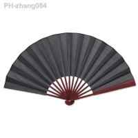 60cm x 33cm Chinese Style Hand-Held Folding Fan Men Folding Bamboo Blank black Fan Wedding Party Gift Hand Fans Collection