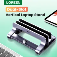 UGREEN Adjustable Dual-Slot Vertical Laptop Stand Full Aluminum Alloy for Laptop Tablet iPad Model: 20471