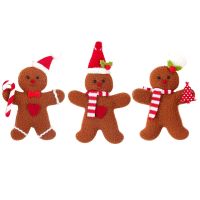 3ชิ้น/เซ็ตตกแต่งคริสต์มาส Gingerbread Man สำหรับตุ๊กตาจี้ Xmas Tree แขวนเครื่องประดับ