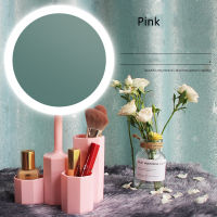 LED Makeup Mirror Desktop Lamp USB Charging Light Touch Dimme Cosmetic Mirror With Storage Makeup Natural Light Vanity Mirrors