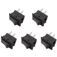 5Pcs KCD1 2 Pin Rocker Boat Switch 15x10mm Snap-in SPST ON OFF AC 3A 250V Mini Switch Black