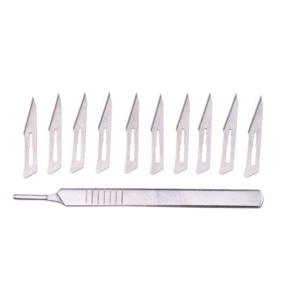 10Pcs 11# Carbon Steel Surgical Scalpel Blades PCB Circuit Board + Handle LICENTER