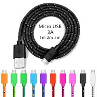 Micro USB Cable Quick Charging Data For Samsung Xiaomi Huawei Sync Cord 3A USB Nylon Braided Data Line Cord Mobile Phone Cables