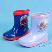 【hot sale】 ▪ B53 Disney Childrens Rain Boots Waterproof Anti-Slip Girls Boys Primary School Students Elsa Princess Spiderman Cute Cartoon-0615