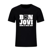 ผ้าฝ้ายแท้เสื้อยืด ผ้าฝ้าย พิมพ์ลาย Rock Bon Jovi แฟชั่นฤดูร้อน สําหรับผู้ชาย 2023S-4XL  4SZS