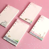 Sharkbang New 80 Sheets Kawaii Sakura And Cat A6 Loose Leaf Notebook Refill Spiral Binder Inner Pages Line Grid Blank Agenda