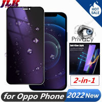 [JLK] Purple Light + Privacy Tempered Glass Screen Protector Film for Oppo Reno 8/7/6/5/4 Pro A97 A77 A57 F21 Find X5 Lite A16K A16E A16S A54S A76 A36 A96 A53 A33 A5S A55S A93 Pro 5G/4G Anti-Peeping/Spy/ Screen Cover