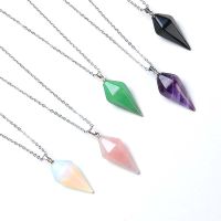 Natural Quartz Crystal Pendant Charms pendulo reiki chakra healing crystals pendulum Hexagonal Point Pendant Jewelry Necklace