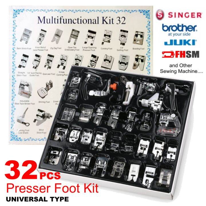 32pcs Universal Sewing Machine Presser Foot Kit | Lazada