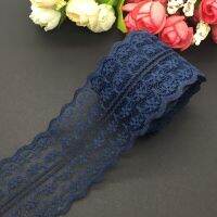 10yards/lot 45mm Wide Navy Blue Bilateral Handicrafts Embroidered Net Lace Trim Ribbon Wedding/Birthday/Christmas Decorations Bumper Stickers  Decals