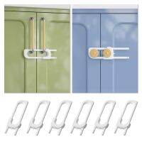 ✶ SAFELON 6 PCS Child Safety Adjustable Sliding Cabinet Locks Baby Proof Locks Suitable for Double Cupboard Cabinet Knobs