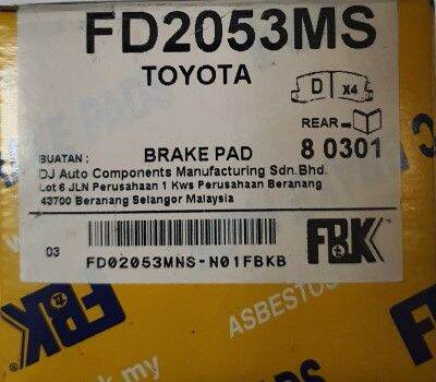 FBK Toyota Camry SXV10 SXV20 / Harrier ACU10 SXU10 Rear Disc Brake