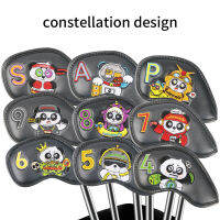 ปลอกหุ้มหัวไม้กอล์ฟ Iron Set ลายหมีแพนด้าสีดำ (CVI030) Cover Iron set 9 Pcs. Panda Gang 4/5/6/7/8/9/P/A/S สินค้าคุณภาพดี ❗❗