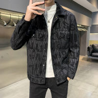 Luxury Flocking er Jacket Men ฤดูใบไม้ร่วงธุรกิจ Casual Slim Jacket Lapel Single Breasted Dress Coat Social Street Wear S-3XL