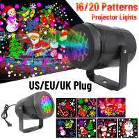 16/20 Patterns LED Snowflake Projector Lights Christmas Projection Waterproof Outdoor Lamp Snow Spotlight for Holiday Party Power Points  Switches Sav