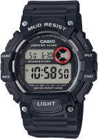 ‎Casio Casio Mud Resistant Stainless Steel Quartz Watch with Resin Strap, Black, 27.6 (Model: TRT-110H-1AVCF)