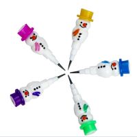 XUNJIE Lovely Colorful Christmas Gift Kids Stackable Toys Snowman Pencil Set