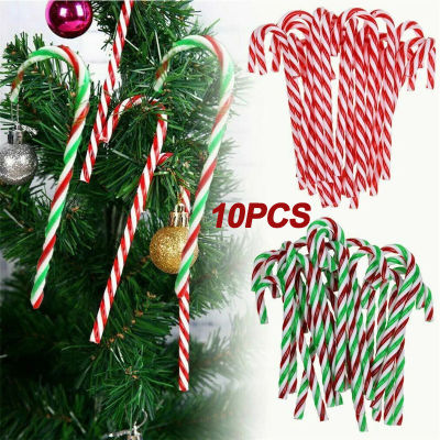 10ชิ้น/เซ็ตคริสต์มาสอะคริลิค Candy Cane Stick Sweet Christmas Tree จี้รถ Ornament