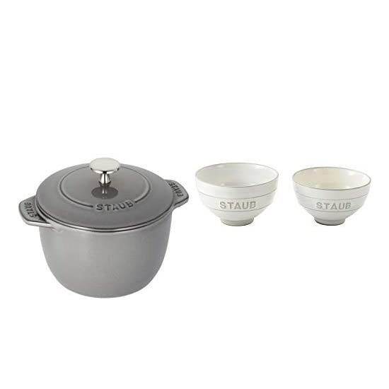 staub Staub "La Cocotte de GOHAN Gray M 16cm" Rice Pot IH Compatible