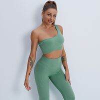 【CW】 Women Fitness Suit Seamless Beauty Back Bra Yoga Sport Suit High Waist Elastic Jogging Workout Quick Dry Slim Set Female