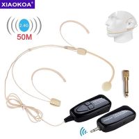 XIAOKOA 2.4G Wireless Microphone System Wireless Microphone Headset and Handheld 2 in 1 50m Rangefor Voice Amplifier