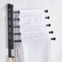 Bathroom Towel Rack Swivel Towel Rack 2/3/4/5-Bar Aluminum Space Towel Rack Towel Hanger Kitchen Shelf WJ10