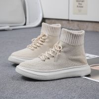 [Chaopu shoes] รองเท้าผู้ชายถุงเท้าทรงสูงรองเท้าฤดูใบไม้ผลิ2022รองเท้าผ้าใบใส่สบายน้ำหนักเบาใหม่สำหรับผู้ชายและผู้หญิงรองเท้าผ้าใบแฟชั่นสีขาว