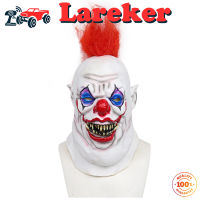 Halloween Full Face Clown Latex Mask With Hair Masquerade Dress Up Props For Haunted House Theme Party