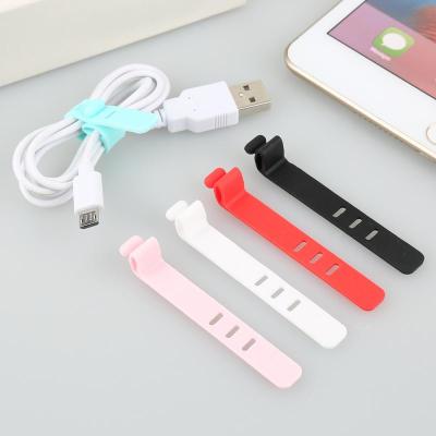 1pcs Data Line Finishing Buckle Silicone Reusable Anti-lost Cable Winder Cable Organizer Wire Wrapped Cord Line Storage Holder