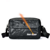 หนัง Satchels Crossbody กระเป๋า Cowhide ผู้ชายธุรกิจ Messenger กระเป๋าสะพาย Travel Office นักเรียน Square Preppy Style