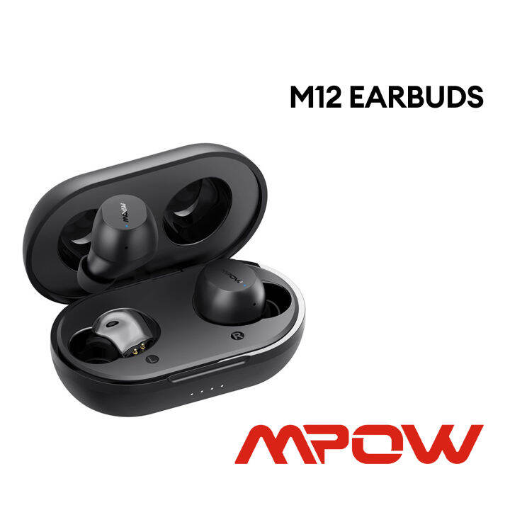 Mpow M12 inEar Bluetooth 5.0 Earbuds with Wireless Charging case