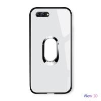 For Huawei Honor View 10 Luxury Solid 360 Rotatable Magnetic Ring Holder Stand Case Tempered Glass Casing Protective Phone Back Shockproof Cover