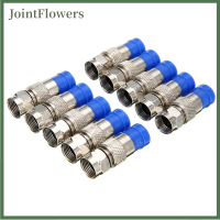 JointFlowers 10x RG6 F COMPRESSION Connector COAX CABLE ชุดเครื่องมือการบีบอัดแบบ Coaxial