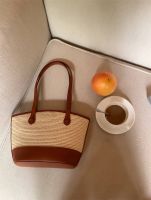 Straw woven bag 2023 summer new style niche retro high-end armpit woven bag large capacity simple tote bag