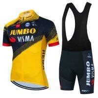 2022 JUMBO VISMA Short Sleeve Cycling Jersey Set Breathable Mtb Maillot Ciclismo Outdoor Sports Bib Pant Summer Cycling Clothing