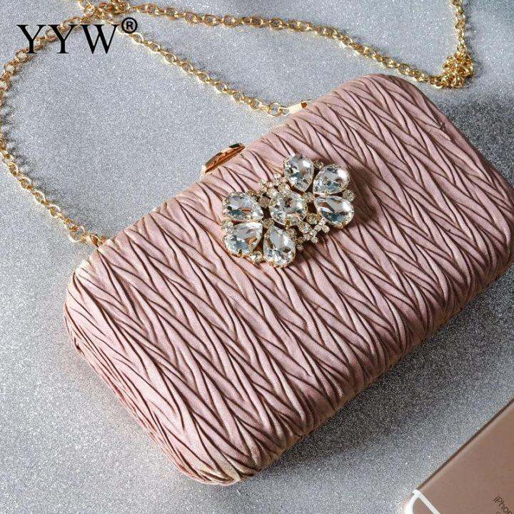 nylon-clutch-bag-for-women-2021-fashion-evening-party-clutch-and-purse-with-rhinestone-chain-shoulder-crossbody-bags-pink-pouch