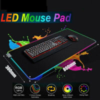 SABUY แผ่นรองเมาส์ RGB แผ่นรองเมาส์มีไฟ พับได้ แบบยาว 7 สี LED Mousepad แผ่นรองเมาส์เกมมิ่ง 80*30cm