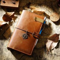 Handfunctional Leather Travel Diary With Storage Function Retro Style Pure Cowhide Production Exquisite Gift