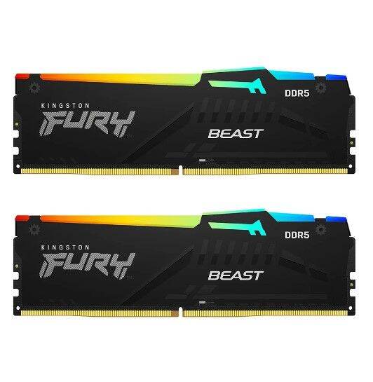 32gb-16gbx2-ddr5-5200mhz-ram-หน่วยความจำ-kingston-fury-beast-ddr5-rgb-black-kf552c40bbak2-32